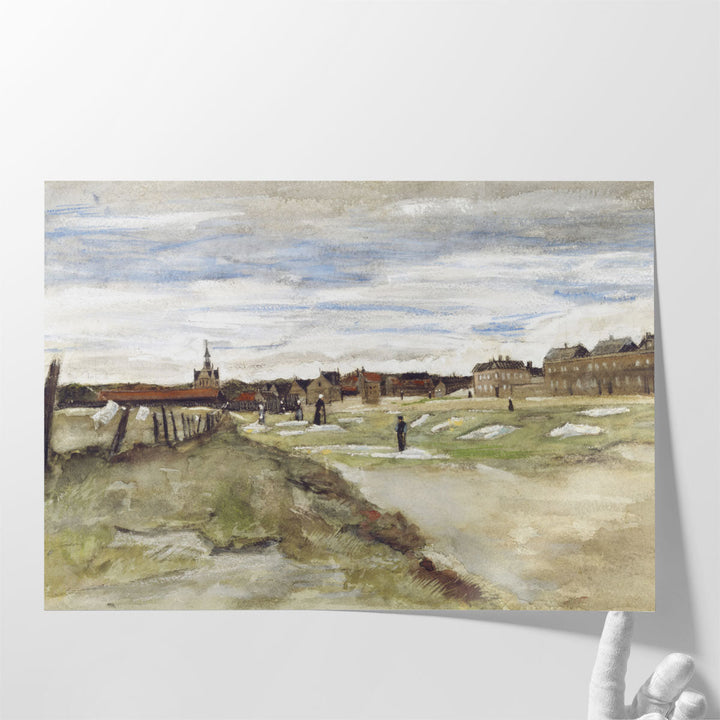vintage landscape prints misty mountain horizon