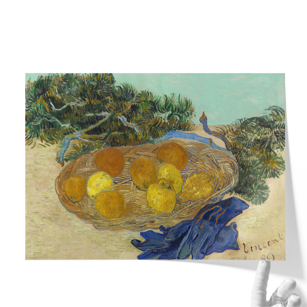 Still Life of Oranges and Lemons with Blue Gloves, 1889 - Canvas Print Wall Art