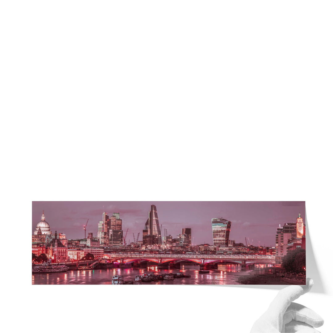 Evening View of Blackfriars Bridge over River Thames 2 - Canvas Print Wall Art
