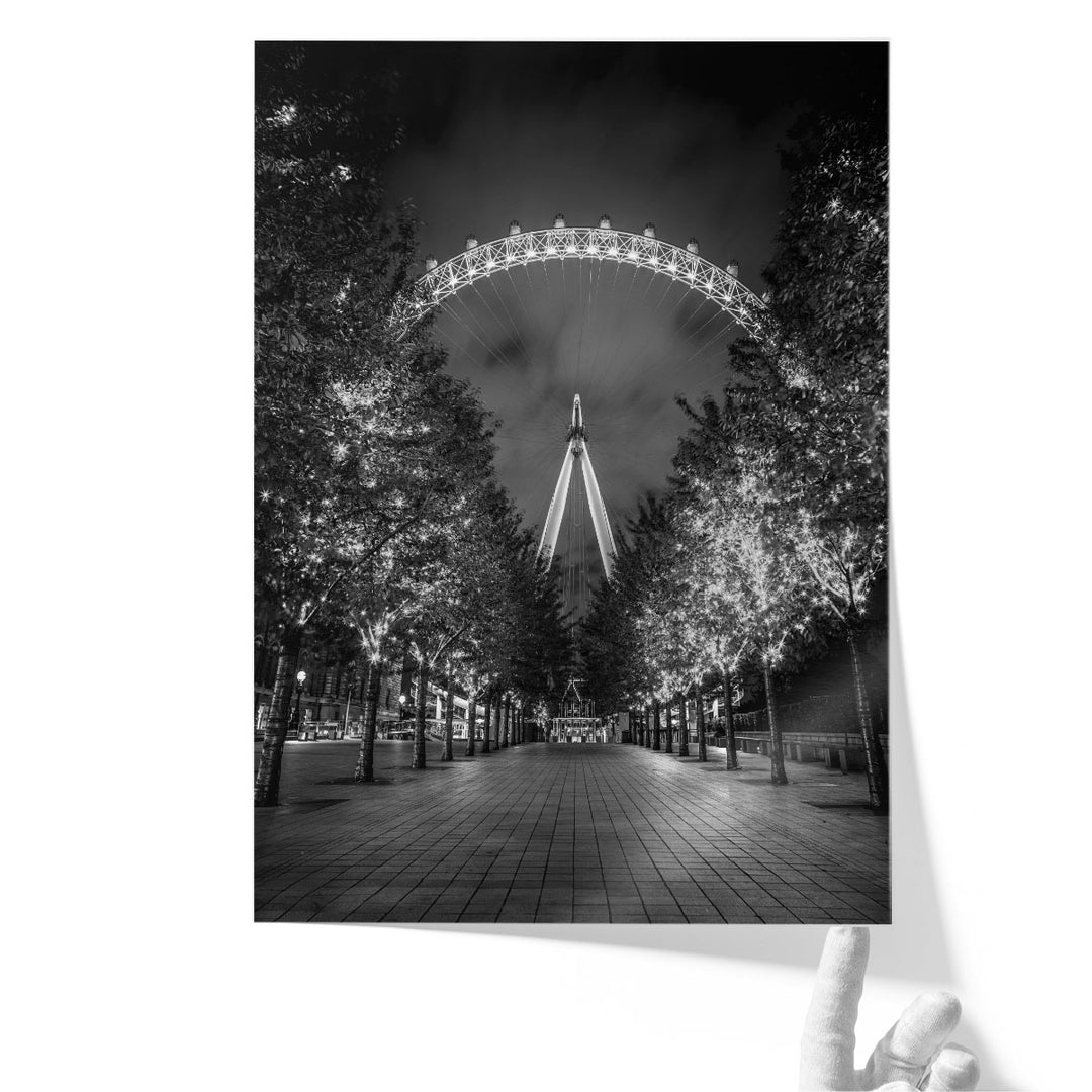 London Eye Black And White - Canvas Print Wall Art