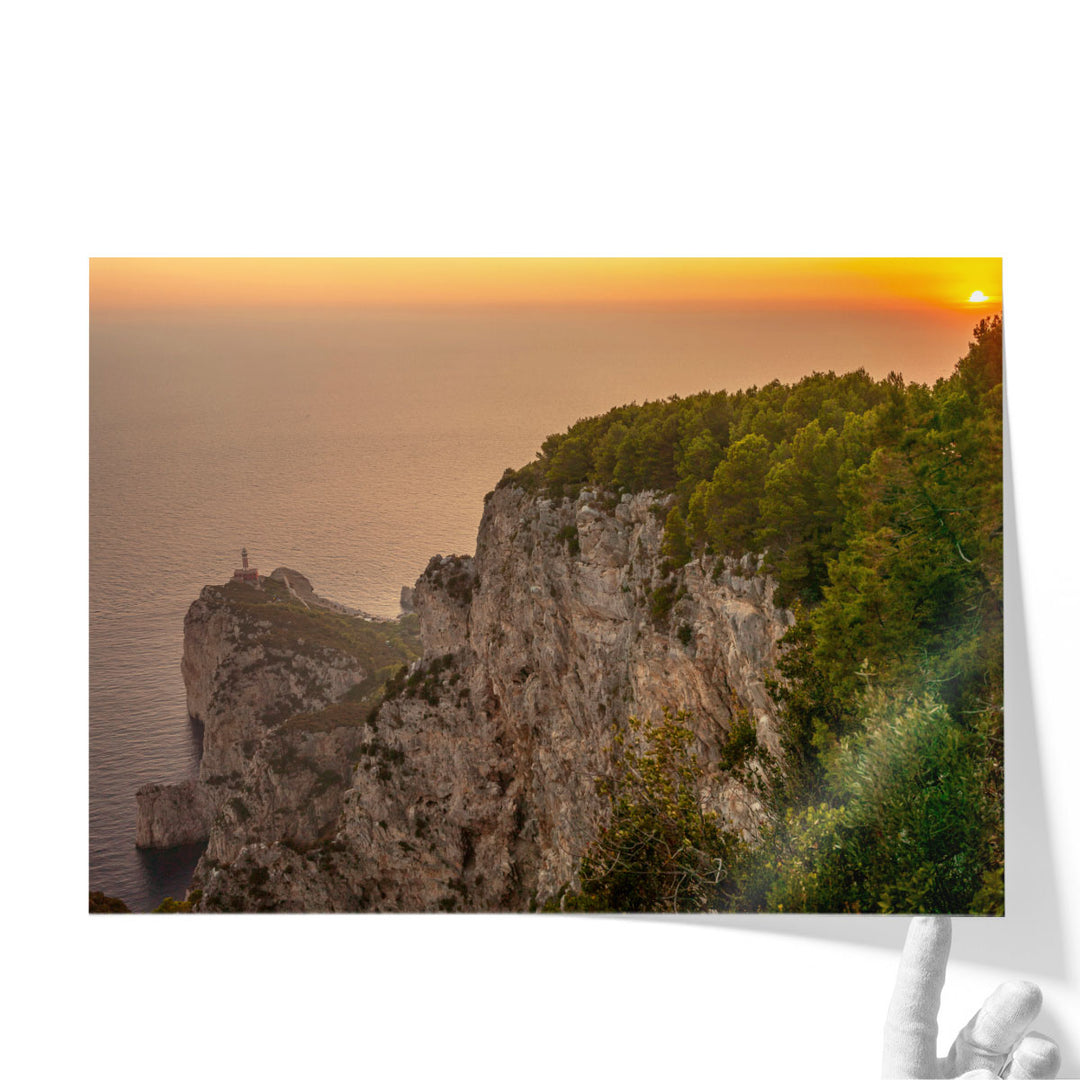 Beautiful Sunset From Capri Island Italy - Canvas Print Wall Art