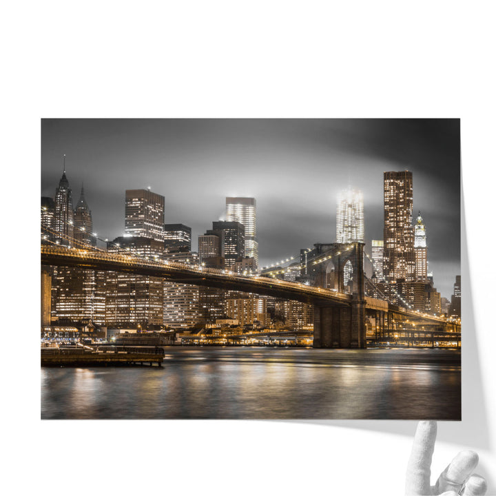 Brooklyn Bridge In Evening, New York - Canvas Print Wall Art
