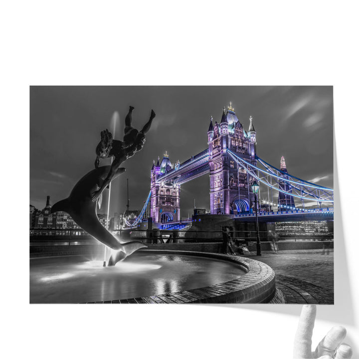 Fountain Next To Tower Bridge, London - Canvas Print Wall Art