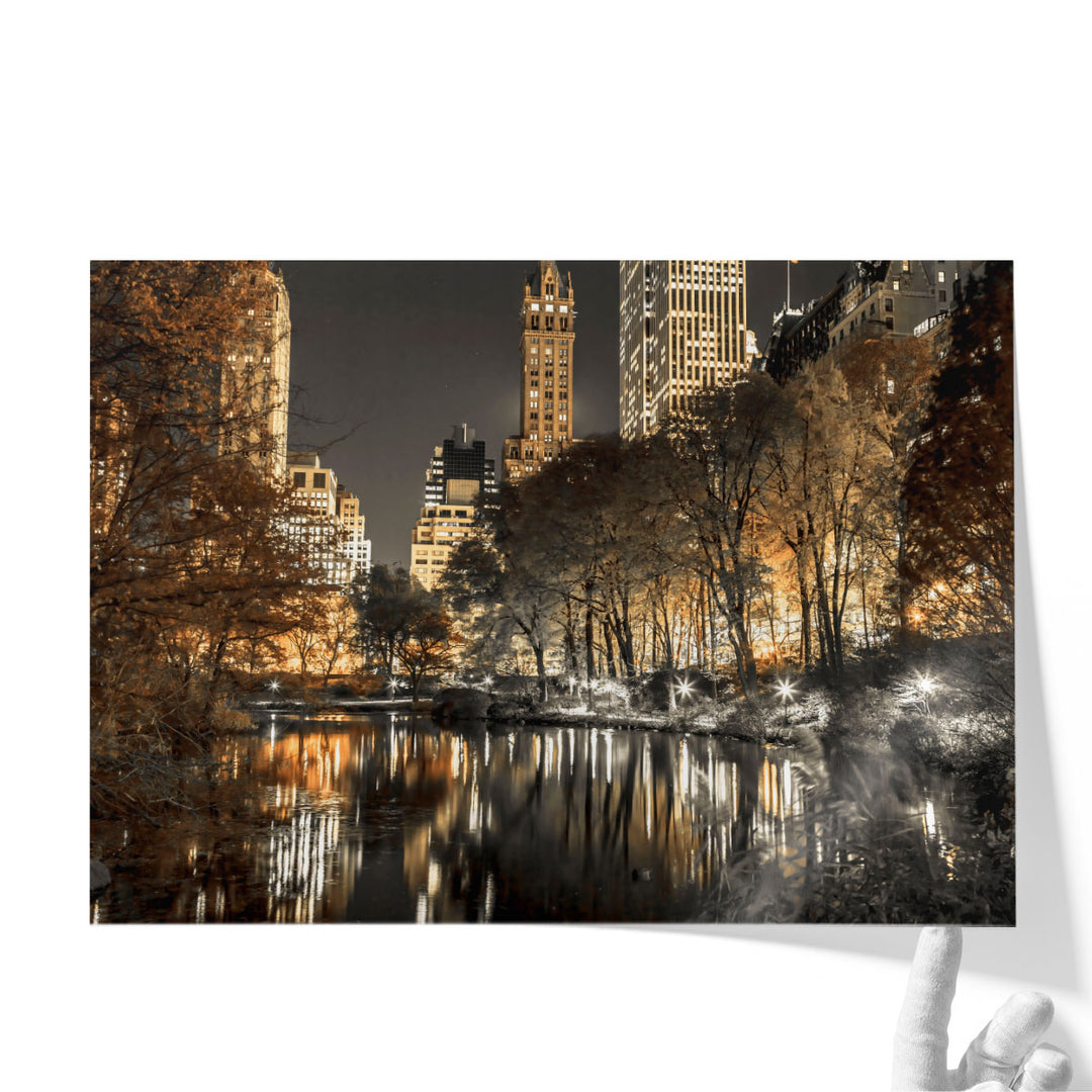 Evening View Of Central Park In New York City 1 - Canvas Print Wall Art
