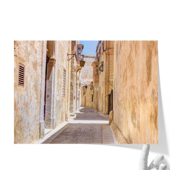 Narrow Street of Mdina city, Malta - Canvas Print Wall Art