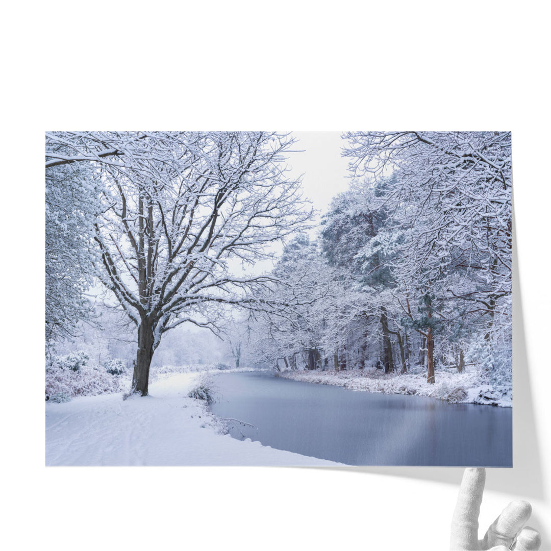 Canal on a Snowy Day - Canvas Print Wall Art
