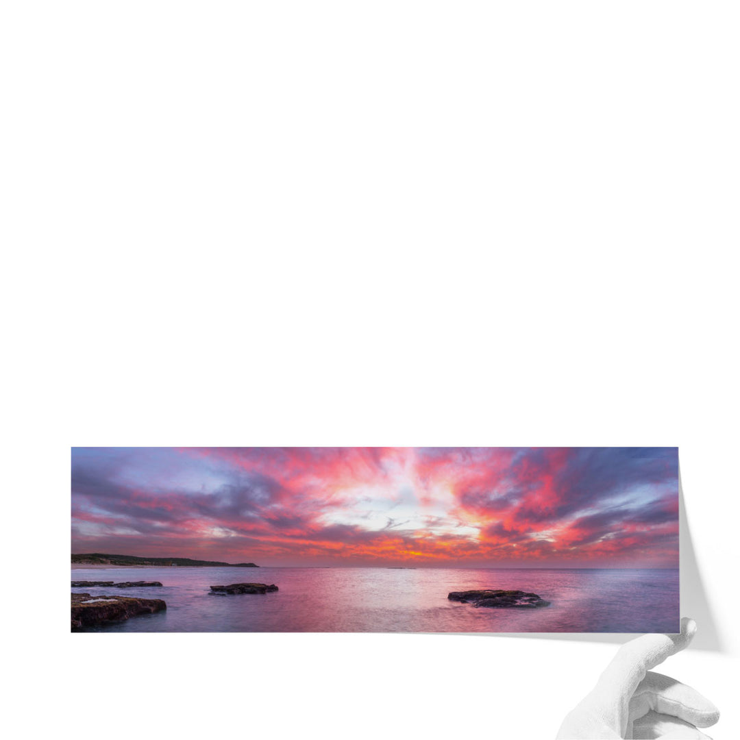 Tranquil Beach with Dramatic Sky - Canvas Print Wall Art