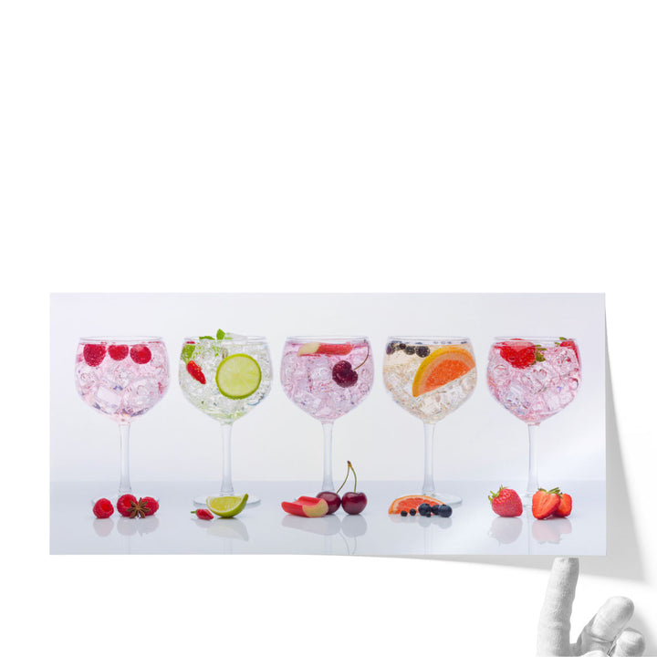 Different Type of Gin Glasses - Canvas Print Wall Art
