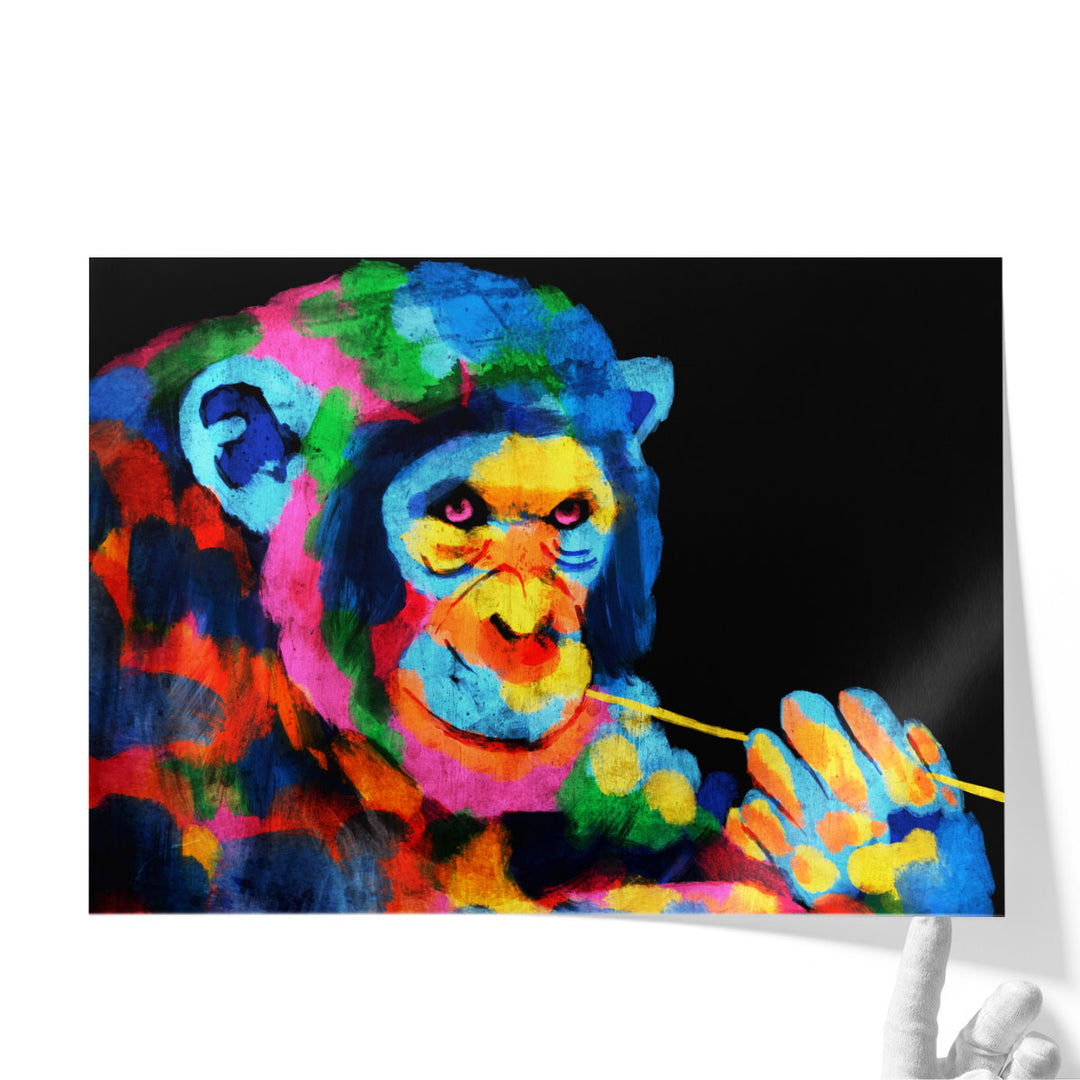 Monkey Color Burst 1 - Canvas Print Wall Art