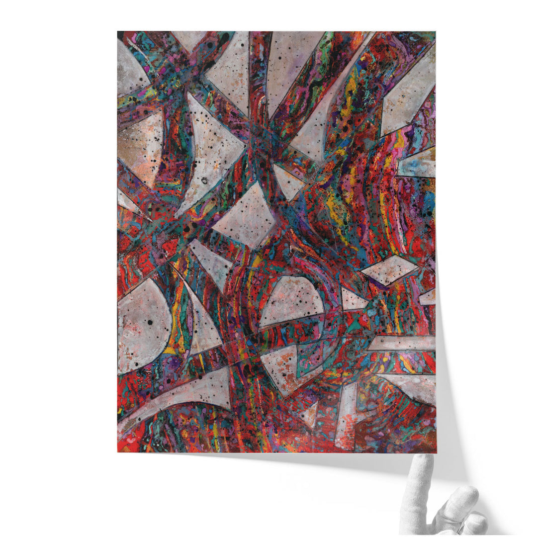 Paint Splattered Roads - Canvas Print Wall Art