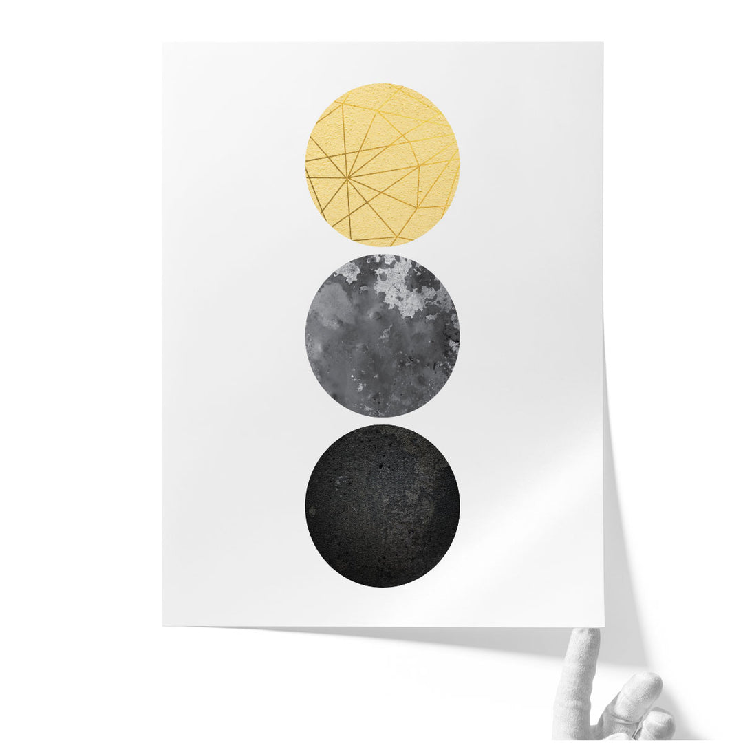 Yellow and Black Geo - Canvas Print Wall Art