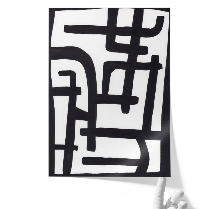 Abstract 1 Black and White - Canvas Print Wall Art