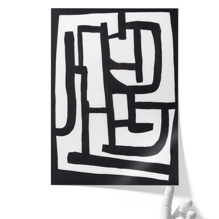 Abstract 2 Black and White - Canvas Print Wall Art