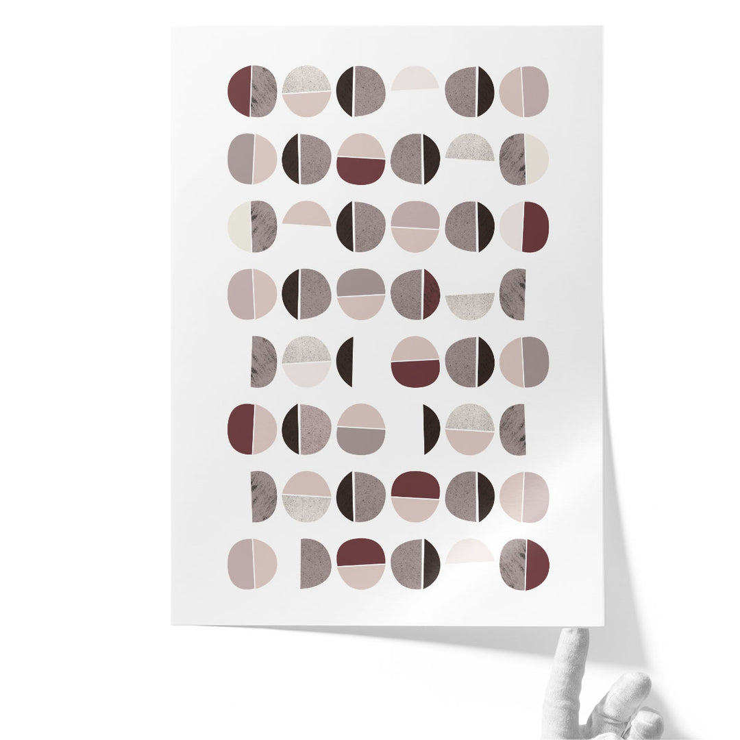 Mid Century Color Dew Burgundy - Canvas Print Wall Art