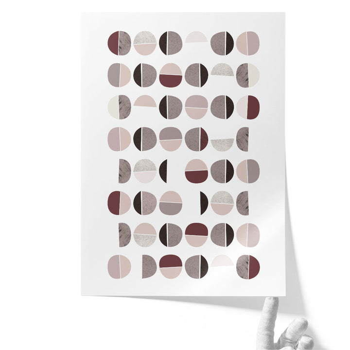 Mid Century Color Dew Burgundy - Canvas Print Wall Art