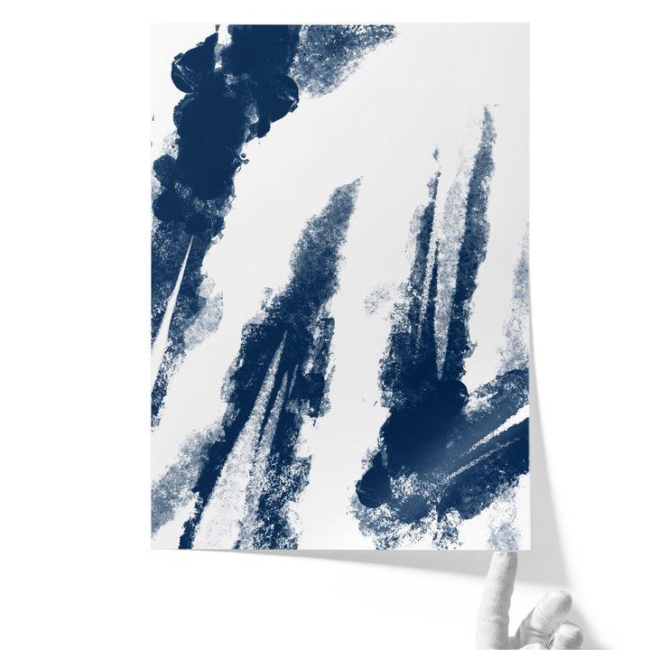 Navy Striking Seams 2 - Canvas Print Wall Art