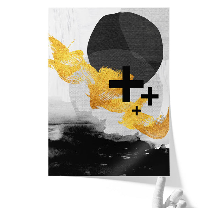 Scandi Black White Gold - Canvas Print Wall Art