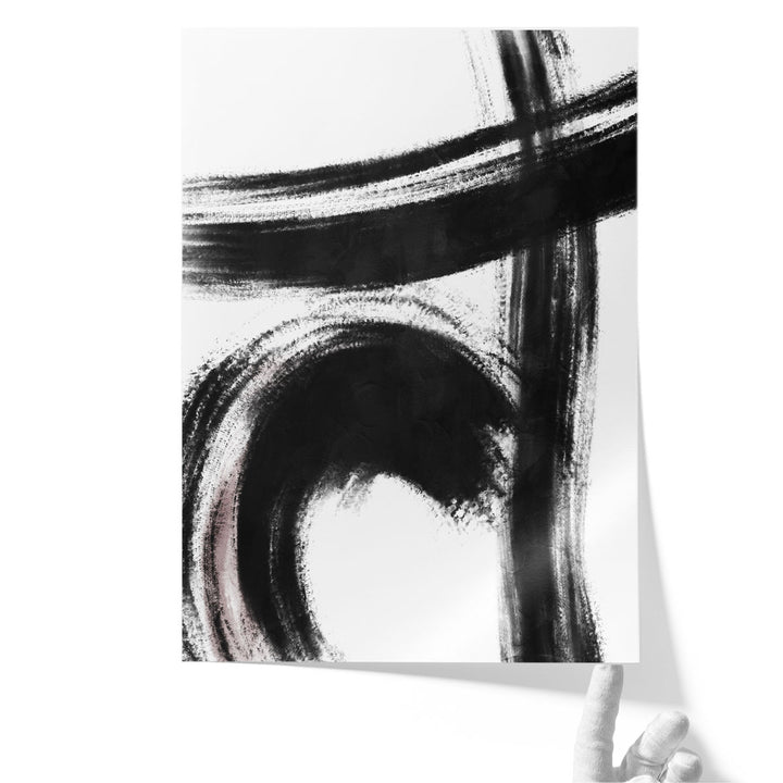 Strokes 1 Black And White - Canvas Print Wall Art