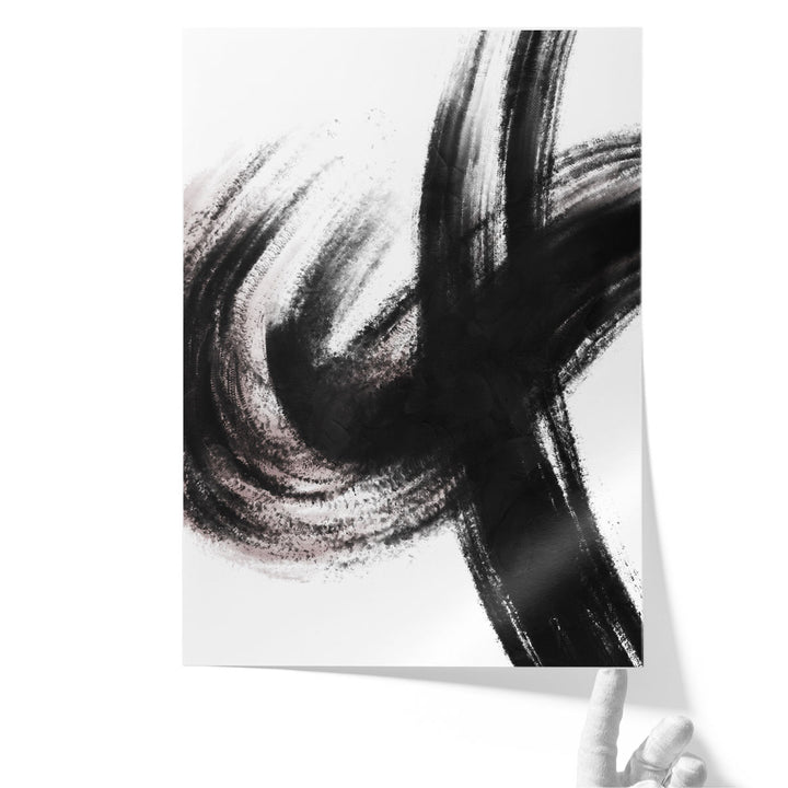 Strokes 2 Black And White - Canvas Print Wall Art