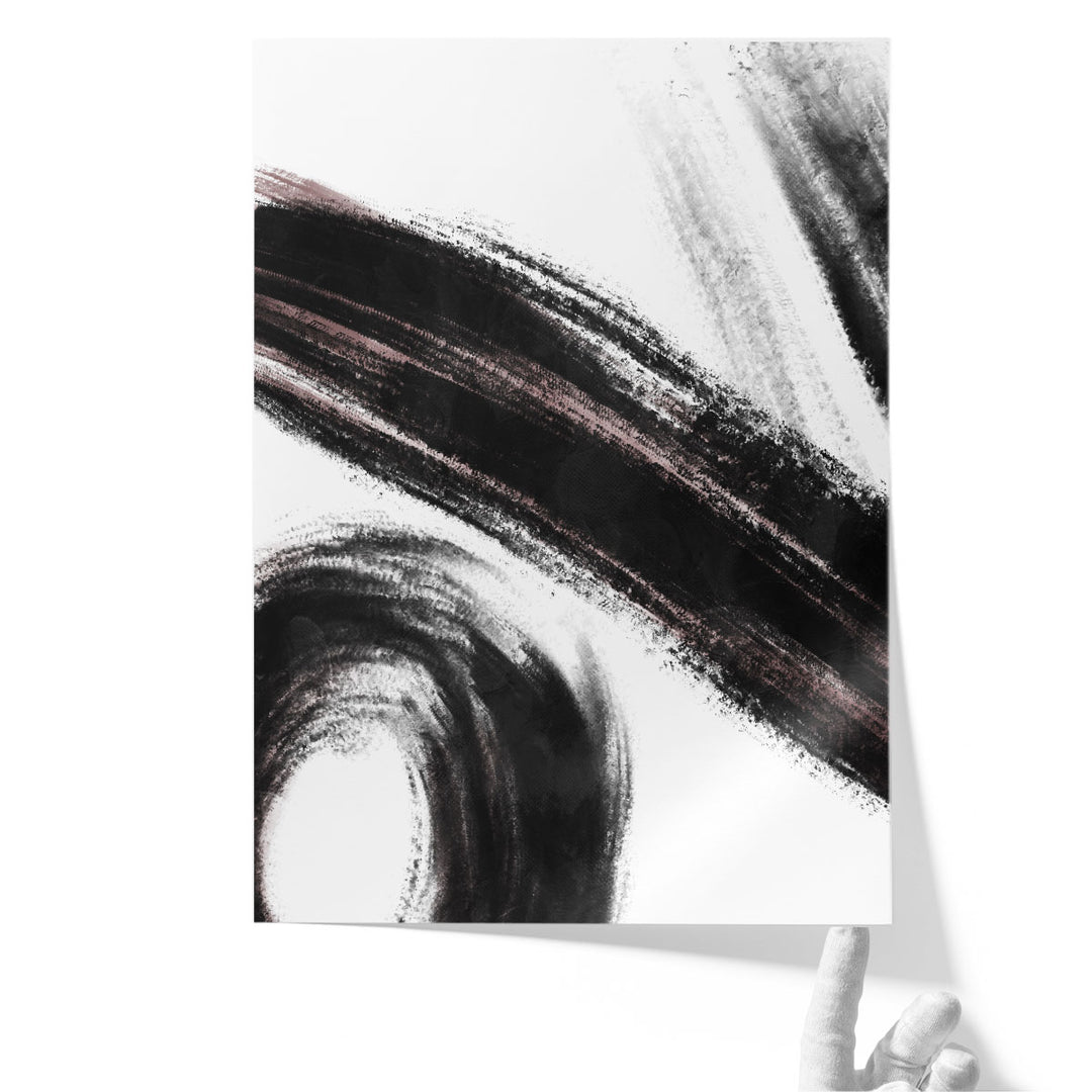 Strokes 3 Black And White - Canvas Print Wall Art