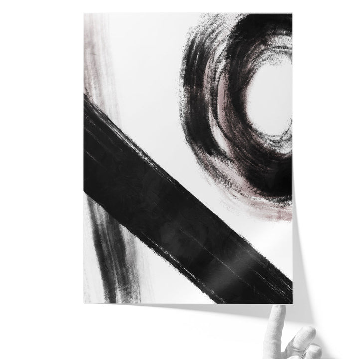 Strokes 4 Black And White - Canvas Print Wall Art