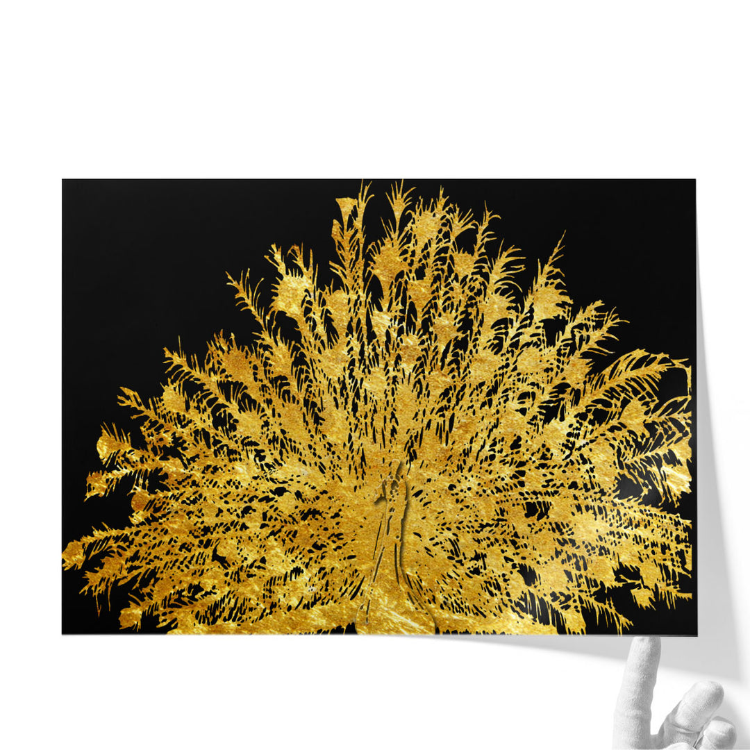 Golden Peacock 4 - Canvas Print Wall Art