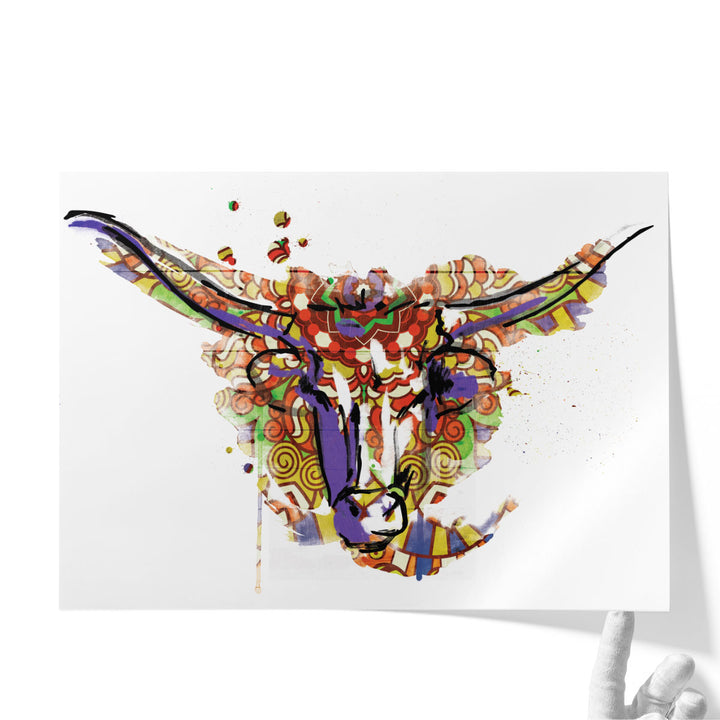 Mandala Water Bull - Canvas Print Wall Art