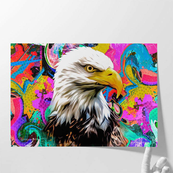 Eagle Face on a Pop Art - Canvas Print Wall Art