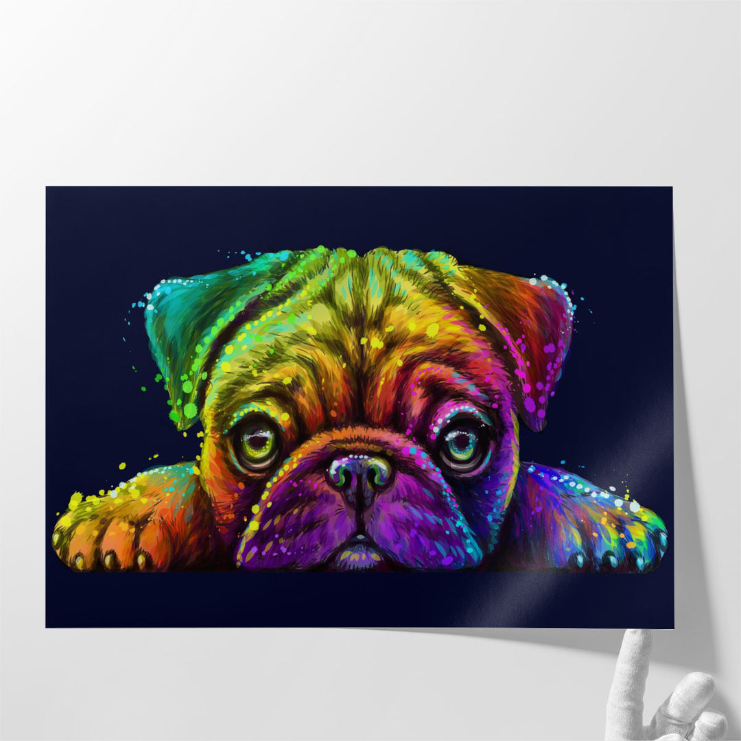 Pug in Pop Art Style - Canvas Print Wall Art