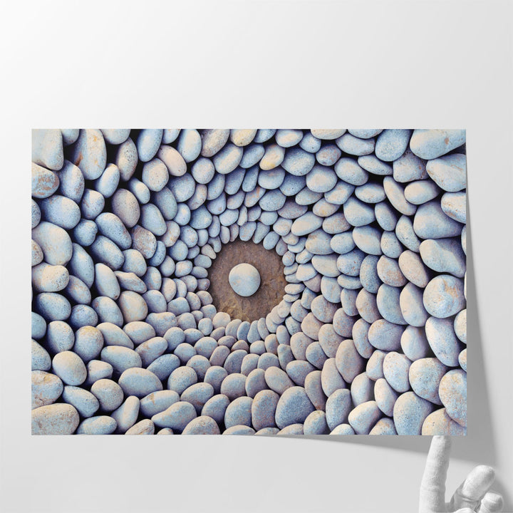 Sea Stones Laid Out in the Form of a Circle - Canvas Print Wall Art