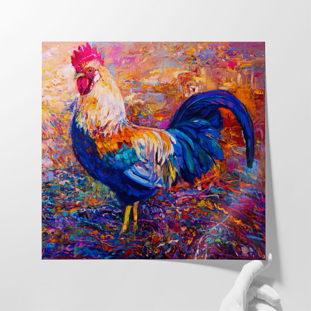 Rooster Oil Painting - Canvas Print Wall Art