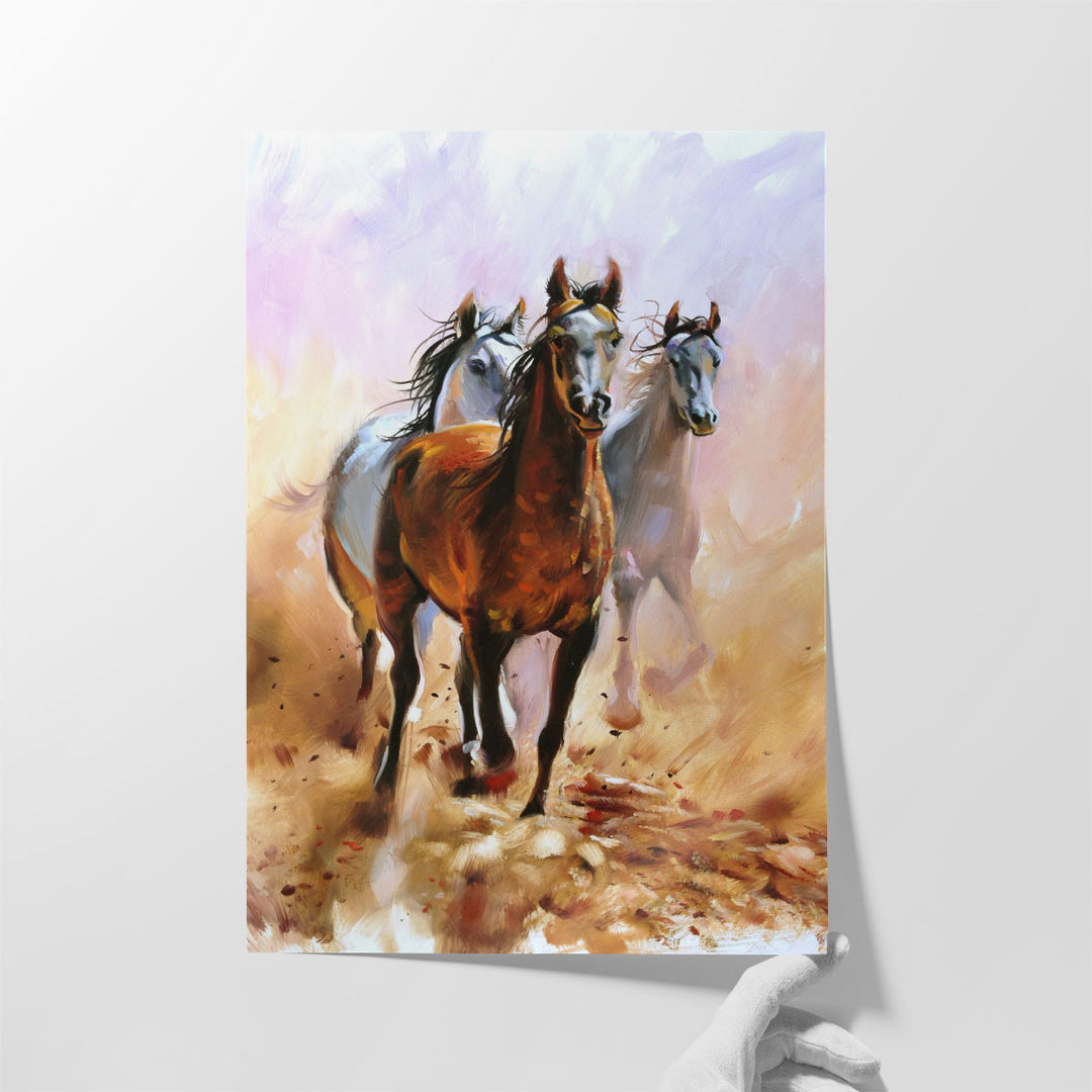 Horse Equestrian Passion Oil Painting - Canvas Print Wall Art