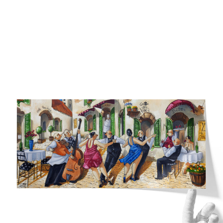 Dancing at Cafe da Vinci - Canvas Print Wall Art
