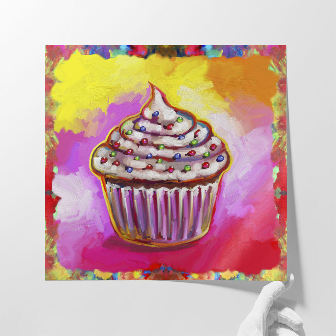 Large Contemporary Wall Art for Dining Room – oversized cupcake scene