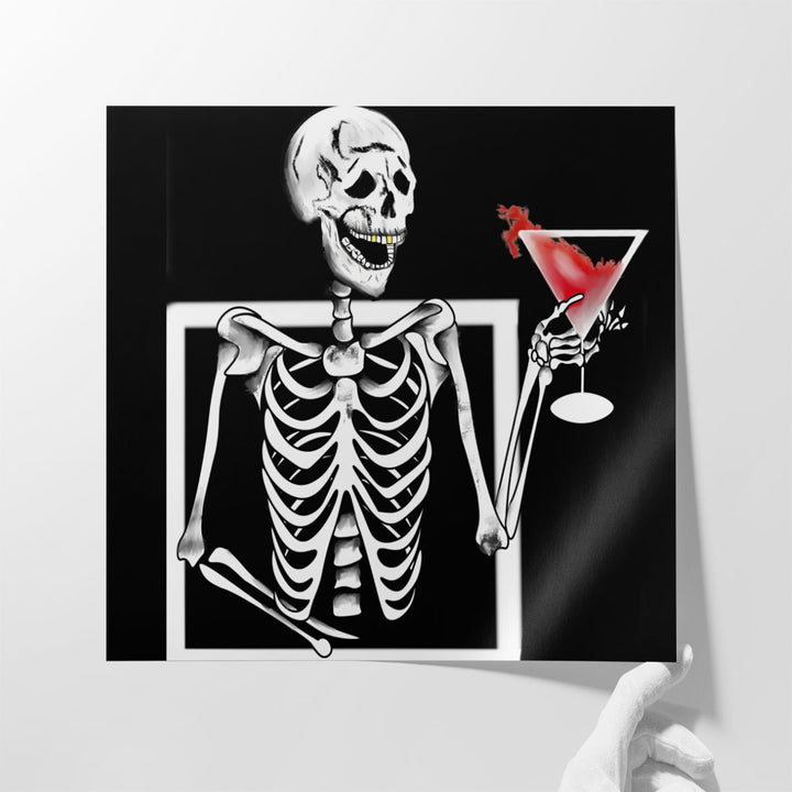 Playful kitchen skeleton silhouette
