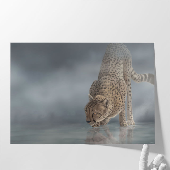Cheetah in the Mist - Canvas Print Wall Art