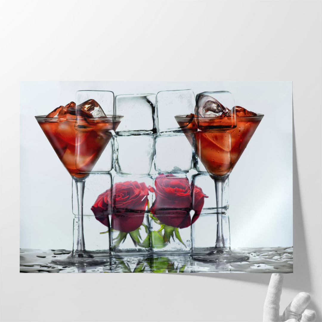 dining room art – elegant rose and ice scene