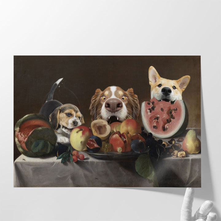 Still Life With Fruit And Caraf -  Pensionante Del Saraceni - Redux - Canvas Print Wall Art