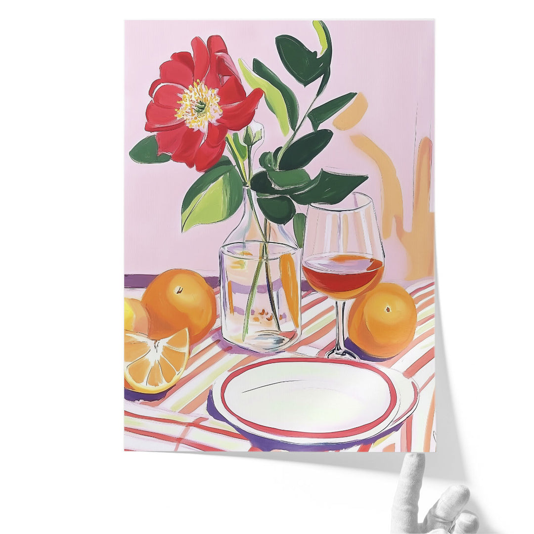 dining room wall art – cheerful orange decor