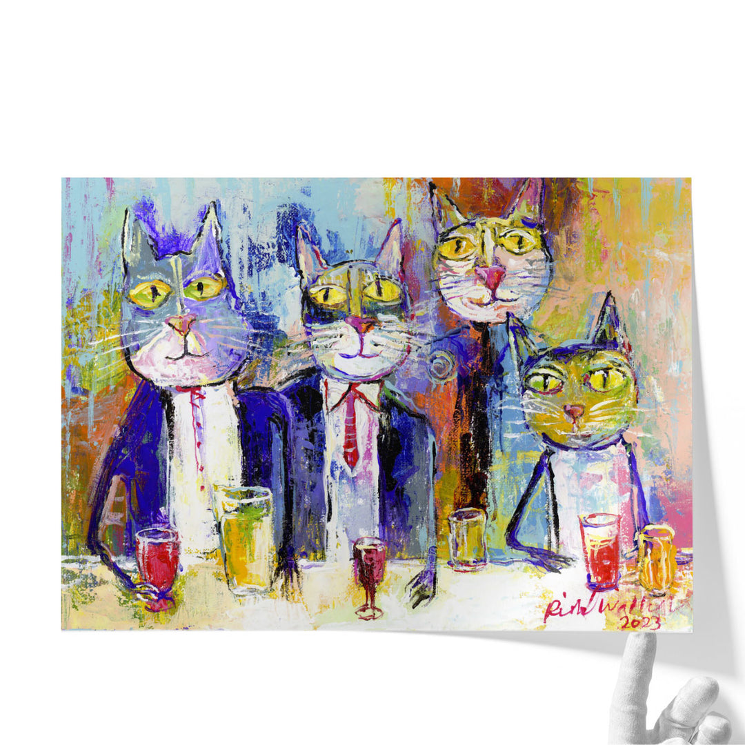 Quirky Kitchen Wall Decor – whimsical kitchen cat artwork