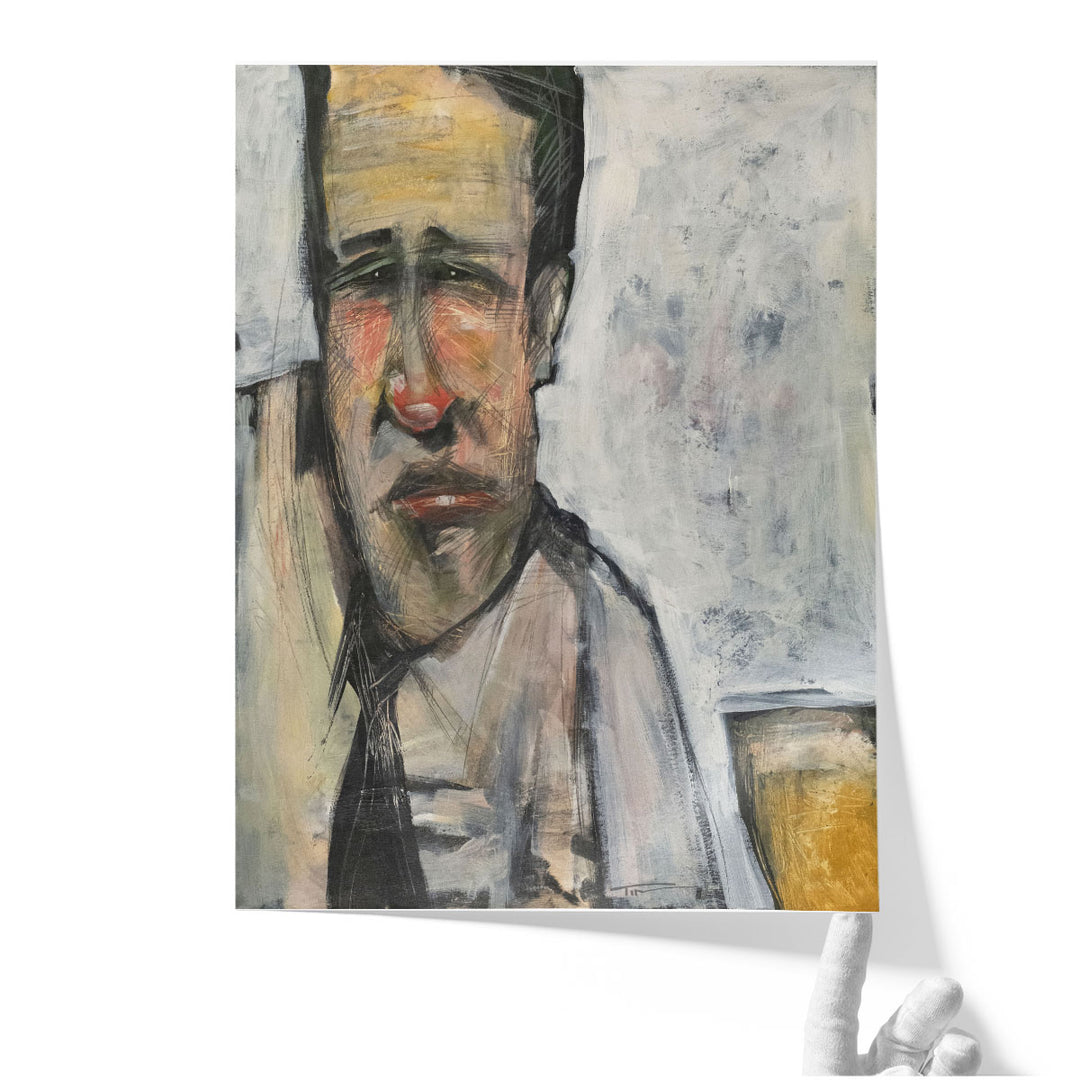 Businessman At Bar - Canvas Print Wall Art