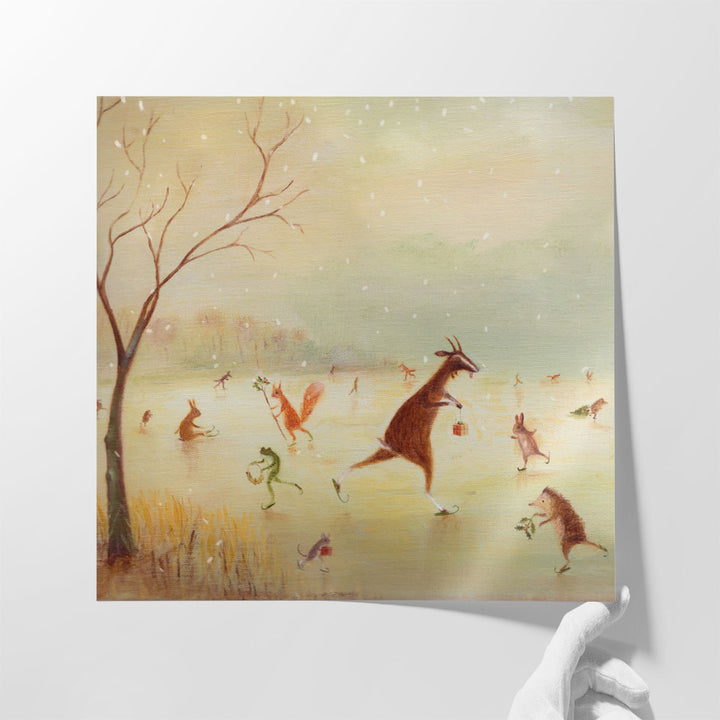 The Winter Skaters - Canvas Print Wall Art