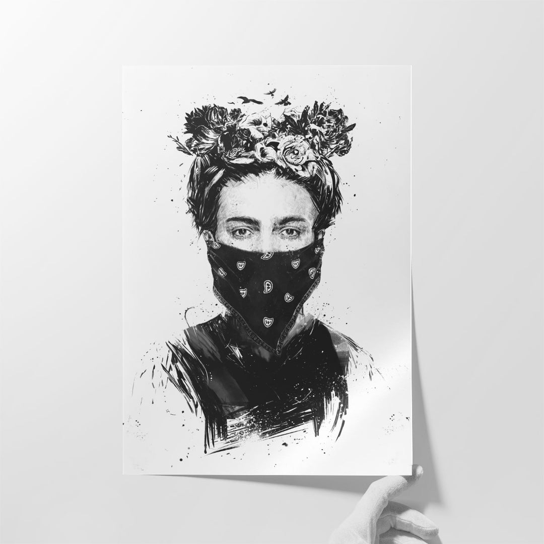 Rebel Girl Black and White - Canvas Print Wall Art
