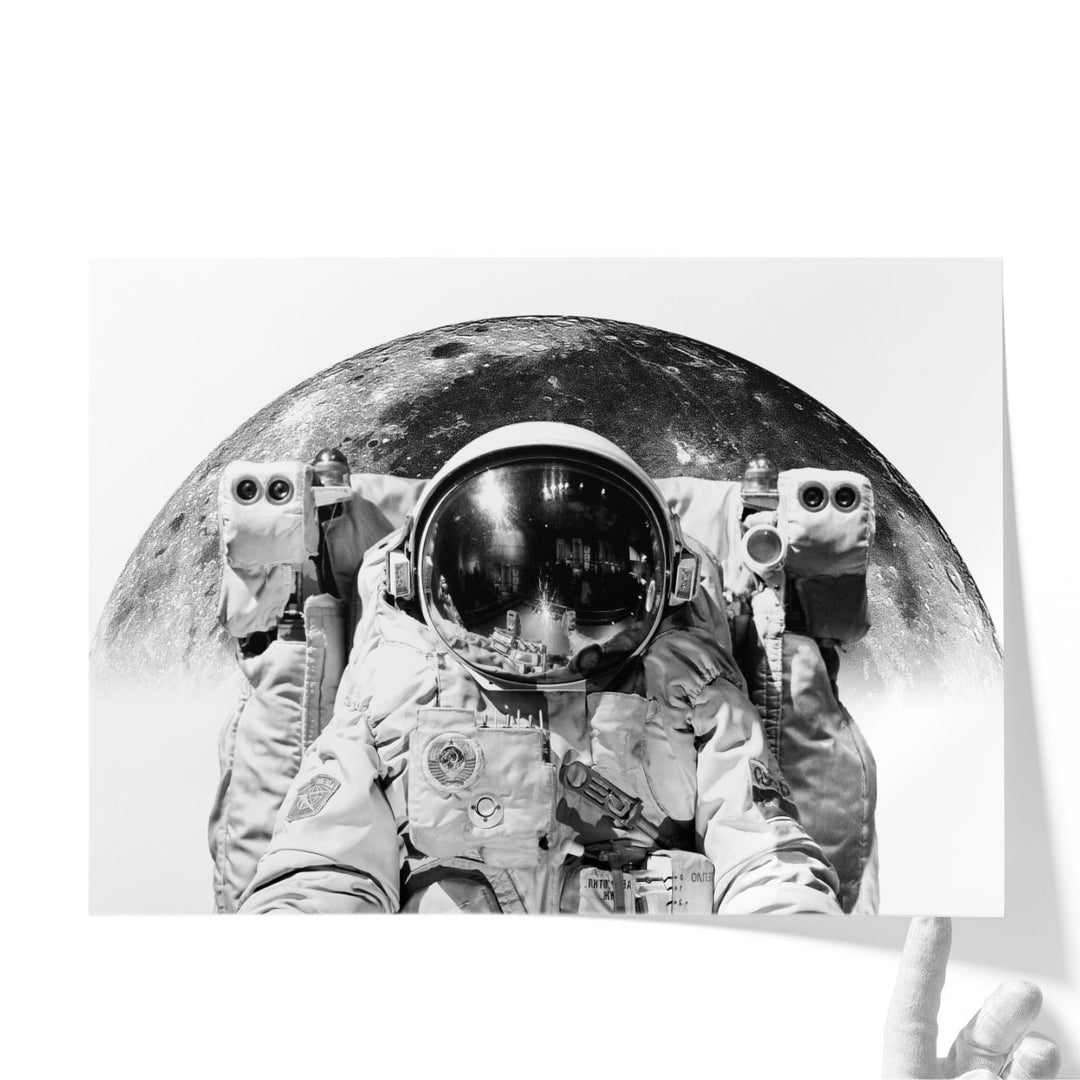 Modern Astronaut No. 2 Black And White - Canvas Print Wall Art