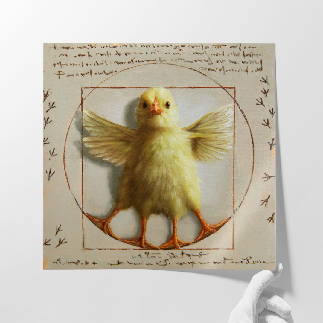 Vitruvian Chick - Canvas Print Wall Art