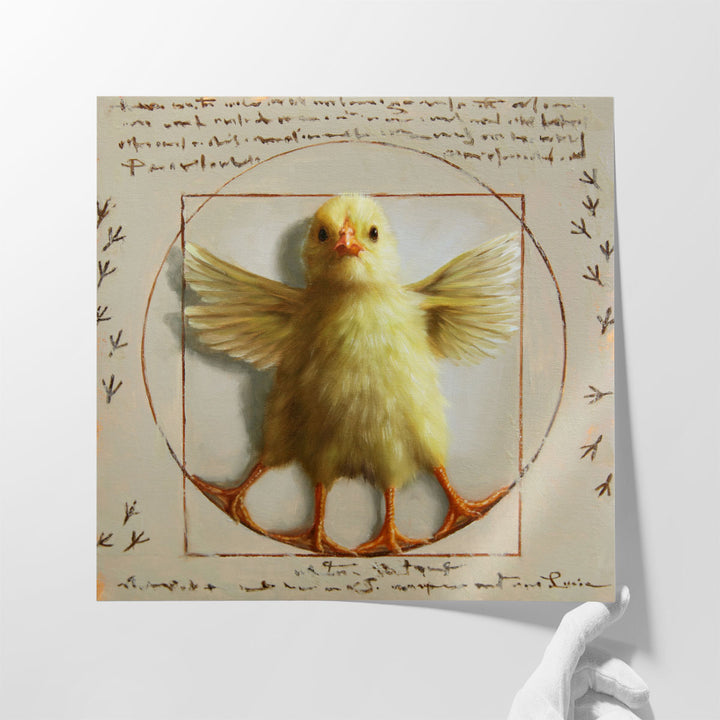 Vitruvian Chick - Canvas Print Wall Art