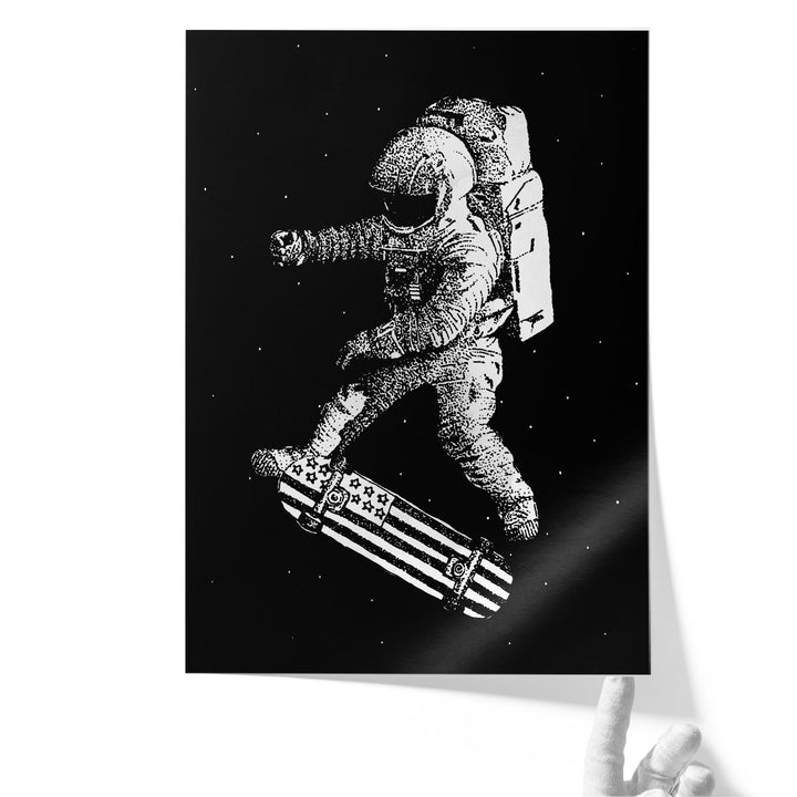 Kickflip in Space - Canvas Print Wall Art