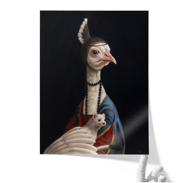 Peacock with Ermine - Canvas Print Wall Art