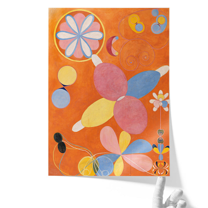 hallway artwork – yellow and blue abstract flowers