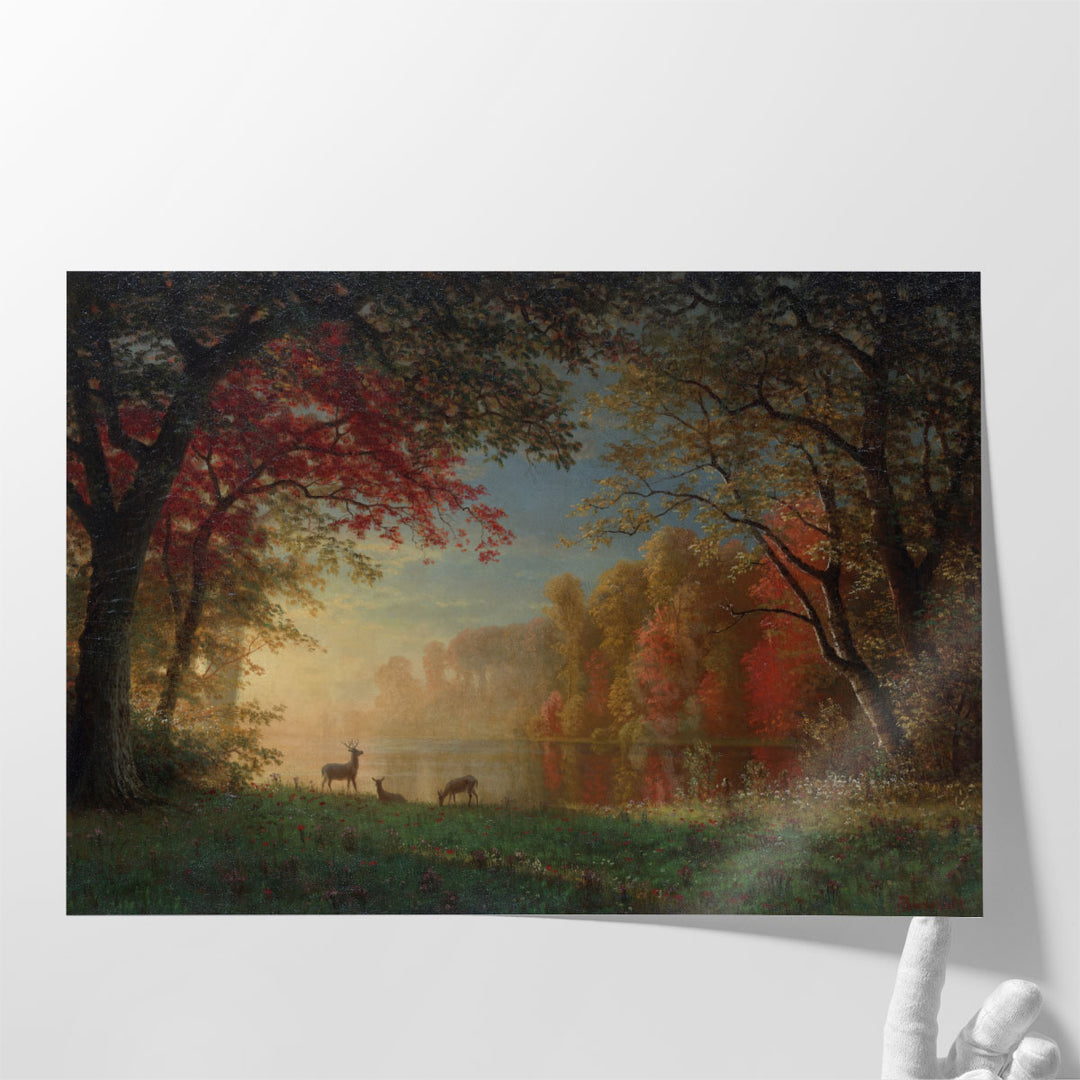 Sunset Lake Wall Art for Bedroom – glowing lakeside canvas